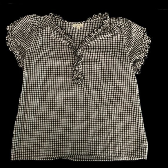Max Studio Tops - Max Studio Black and White Checked Short Sleeve top